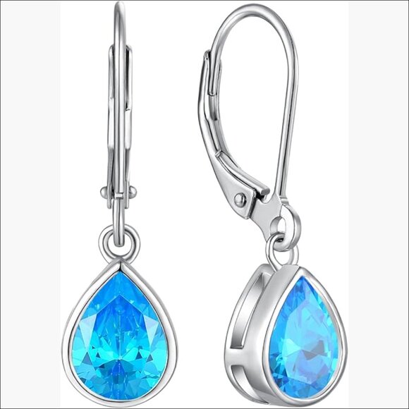 Sterling Silver Teardrop Dangle Earrings with Leverback